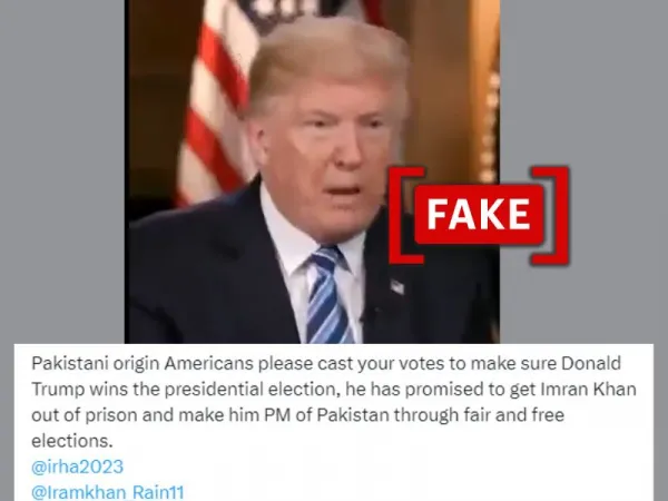Donald Trump's video promising to support Imran Khan is a deepfake