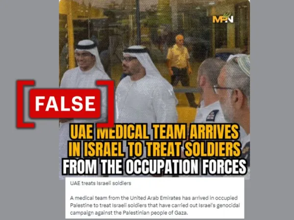 Photo does not show United Arab Emirates medical team in occupied Palestine to treat Israeli soldiers