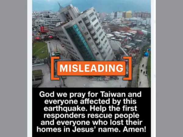 Old photo of building damaged in 2018 Taiwan earthquake shared as recent