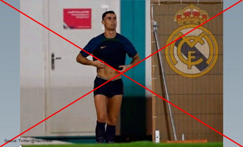 Misleading: Photo shows Cristiano Ronaldo at Real Madrid's Valdebebas training ground after Portugal's exit from FIFA World Cup.