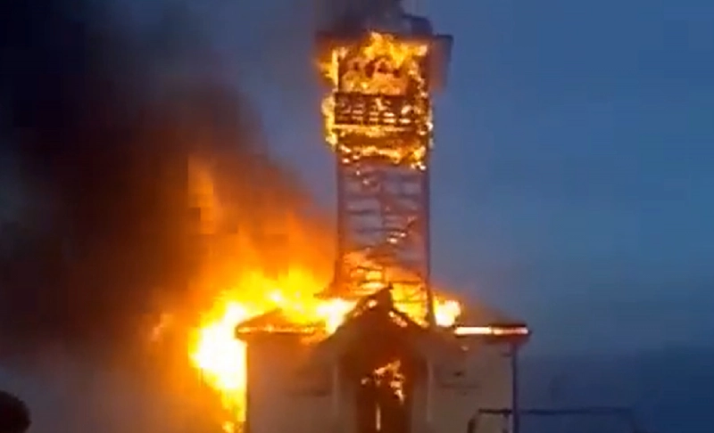 2013 video of church fire in Russia falsely circulated as a church burnt down in Ukraine