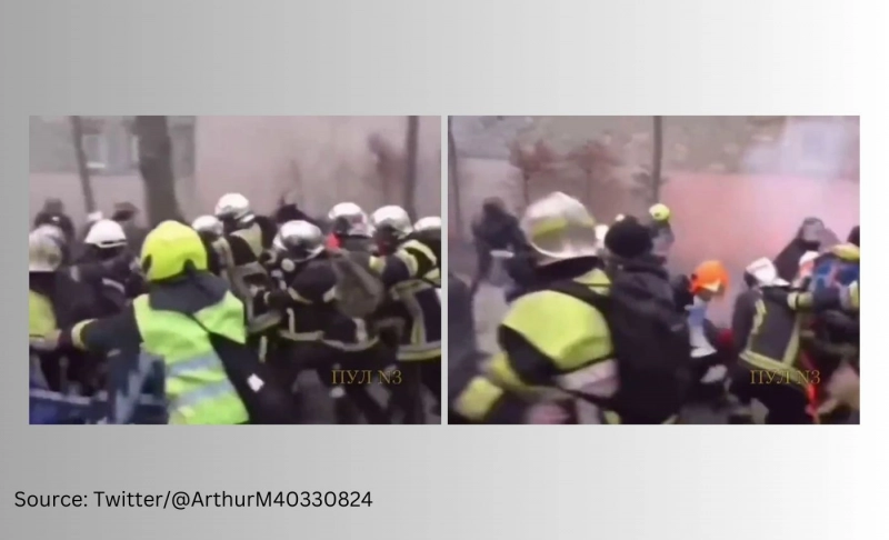 Video of firefighters clashing with policemen is from 2020, and not from recent pension protests in France