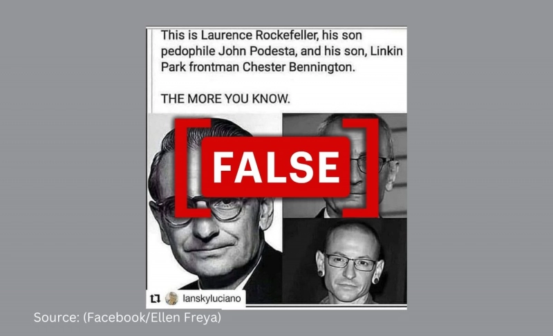 Laurance Rockefeller, John Podesta, and Chester Bennington are not related