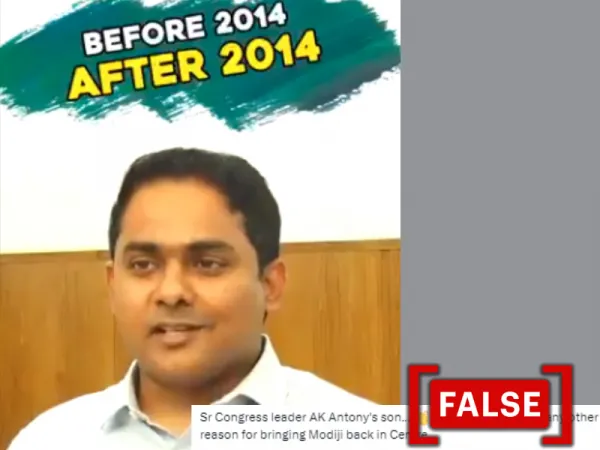 Video doesn't show Congress leader AK Antony’s son listing BJP government’s 'achievements'