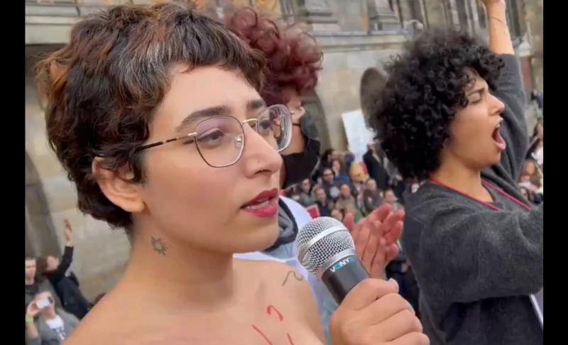 False: A video shows a topless woman in Iran protesting against the killing of Mahsa Amini.