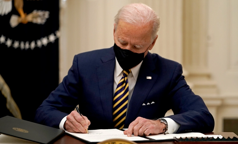 False: Joe Biden signed blank executive orders on his first day in the office.