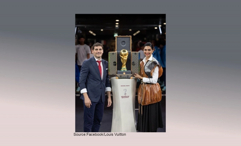 False: Deepika Padukone was present at the FIFA World Cup trophy unveiling because of her film Pathaan's connections to Qatar.