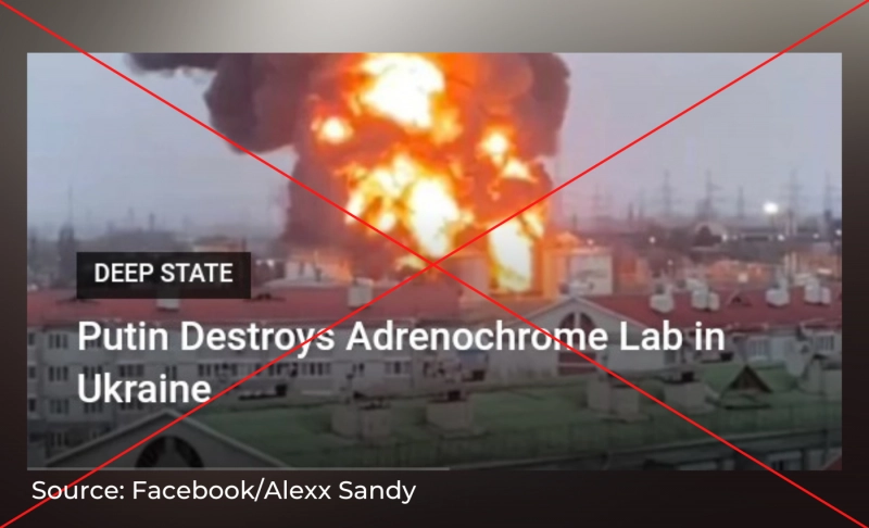 False: Russian President Vladimir Putin destroyed an adrenochrome lab in Ukraine.