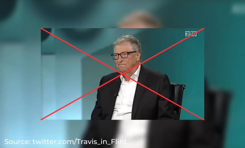 False: Bill Gates was cornered with COVID-19 vaccine-related questions during an interview.