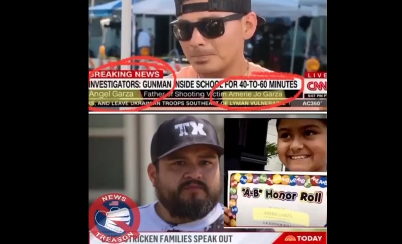 False: Different news clips showing two different men as the father of a victim proves that the Uvalde school shooting was staged.