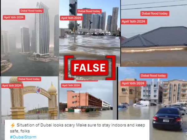 Old, unrelated visuals of rainfall, flooding shared as recent footage from Dubai