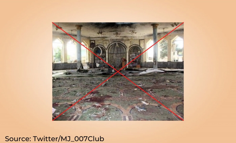False: Image shows the mosque attacked recently in a bomb blast in Pakistan's Peshawar.
