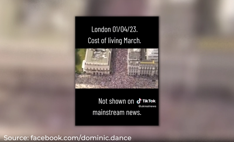 Anti-Brexit march footage from 2018 falsely shared as a recent cost of living protest in London