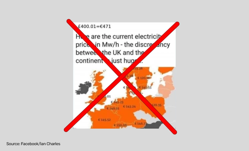 False: Huge discrepancies in electricity prices observed between U.K. and the rest of Europe in August 2022.