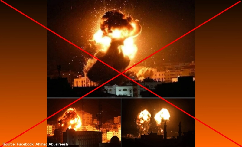 Misleading: Photos show Israeli air strikes on Gaza on December 4, 2022.