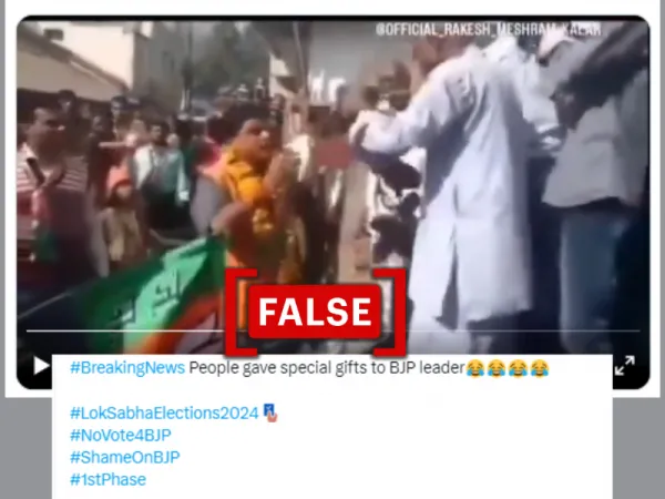 2018 video shared as BJP leader garlanded with shoes during 2024 general elections campaign
