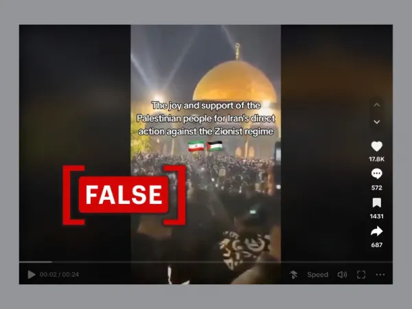 No, this footage does not show Palestinians celebrating Iran's attack