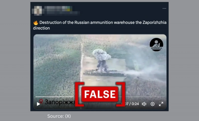 Video of explosion in Luhansk Oblast misattributed to counteroffensive near Zaporizhzhia
