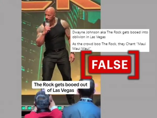 Video of crowd booing Dwayne 'The Rock' Johnson falsely linked to Maui fire controversy