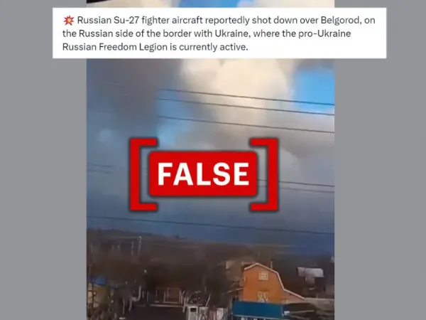 2022 video shared as Russian fighter aircraft being shot down over Belgorod recently