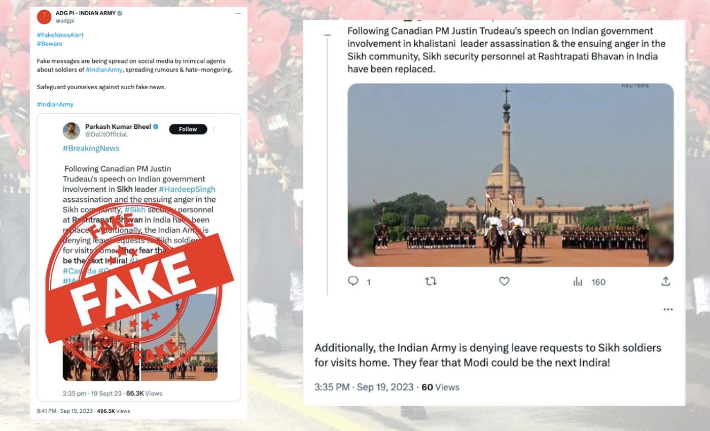 'Fake news': Indian Army on posts claiming Sikh soldiers replaced at Rashtrapati Bhavan